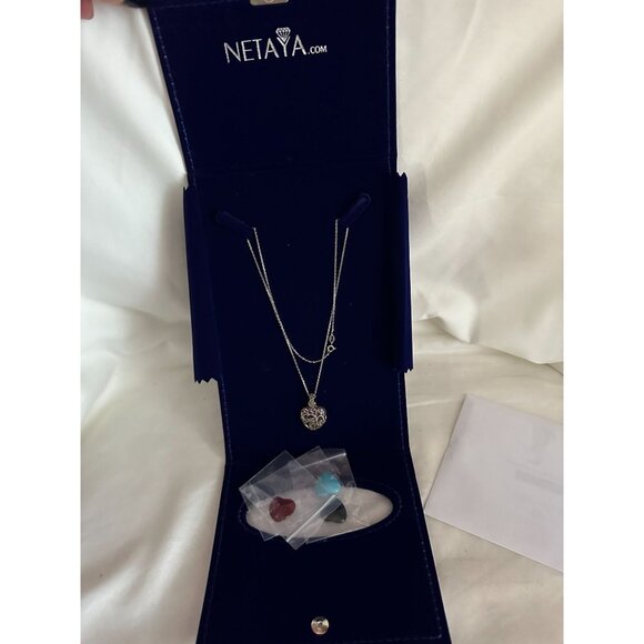 Netaya silver interchangeable heart necklace NEW in org velvet case - Picture 1 of 5